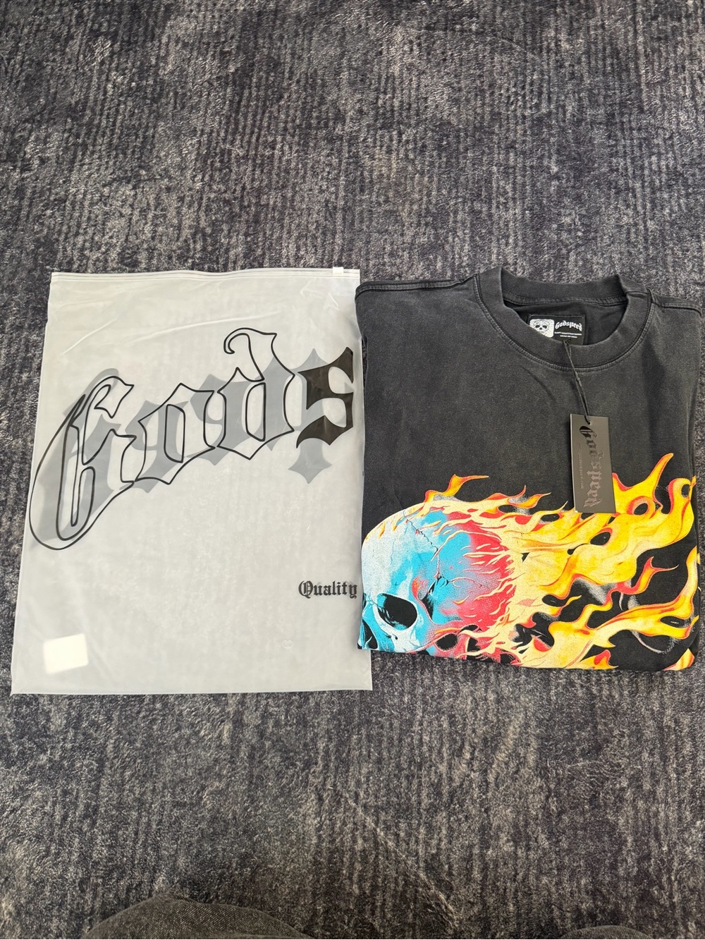 JGoods Black Kids Flame Skull Crewneck Sweatshirt